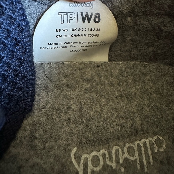 Navy Blue Allbirds W sz 8 - Picture 5 of 5